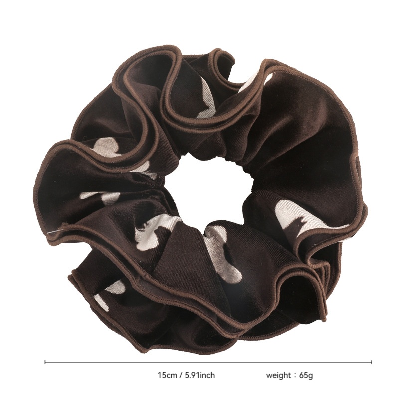 Women's Velvet Oversized Ponytail Scrunchie Floral Butterfly Print