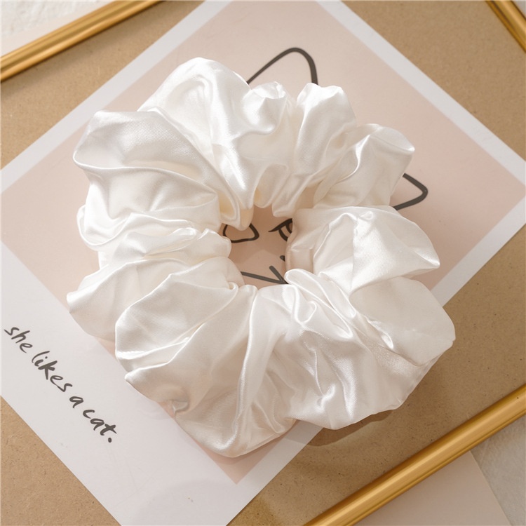 Women's Handmade Cloth Scrunchie Fashion Solid Color Daily Hair Tie