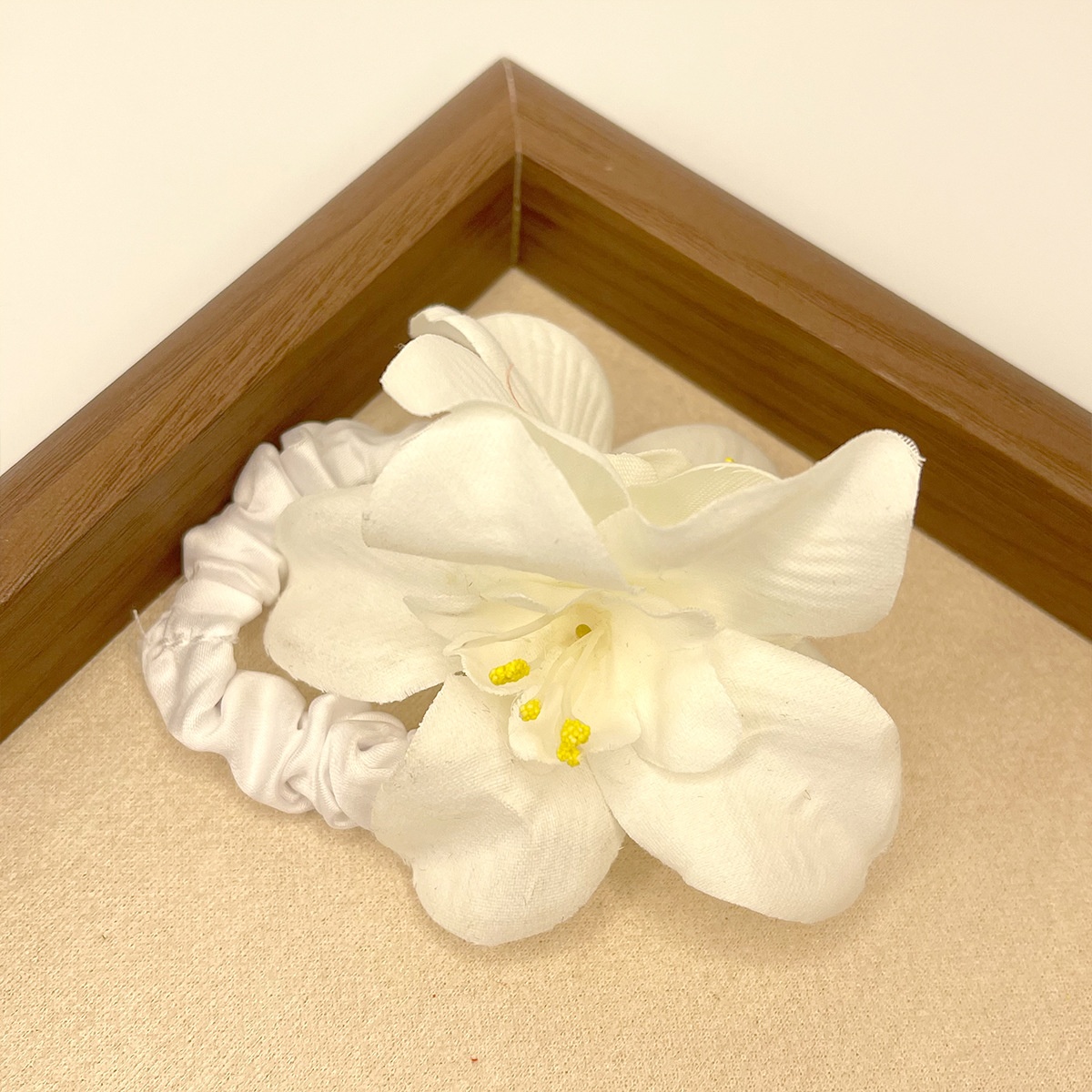 Women's Holiday Hair Tie Accessory Pastoral Plumeria Flower Pattern