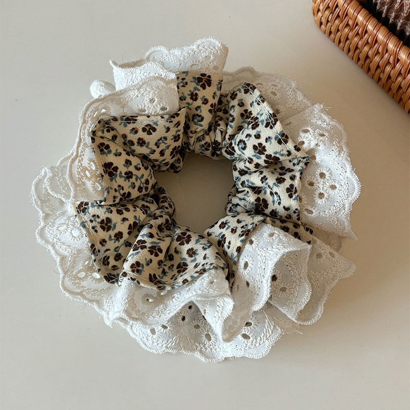Women's Everyday Cloth Hair Tie Rubber Band Ditsy Floral Lace