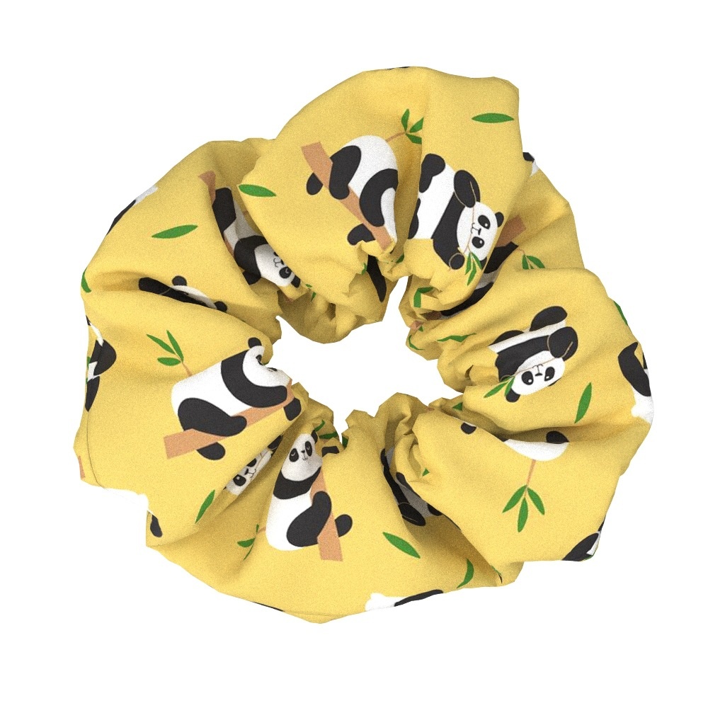 Women's Simple Cloth Hair Ties For Styling Panda Bear Round Dots