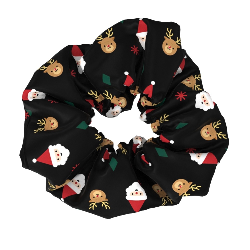 Women's Large Bow Hair Ties Festive Christmas Tree Pattern Cloth Headwear