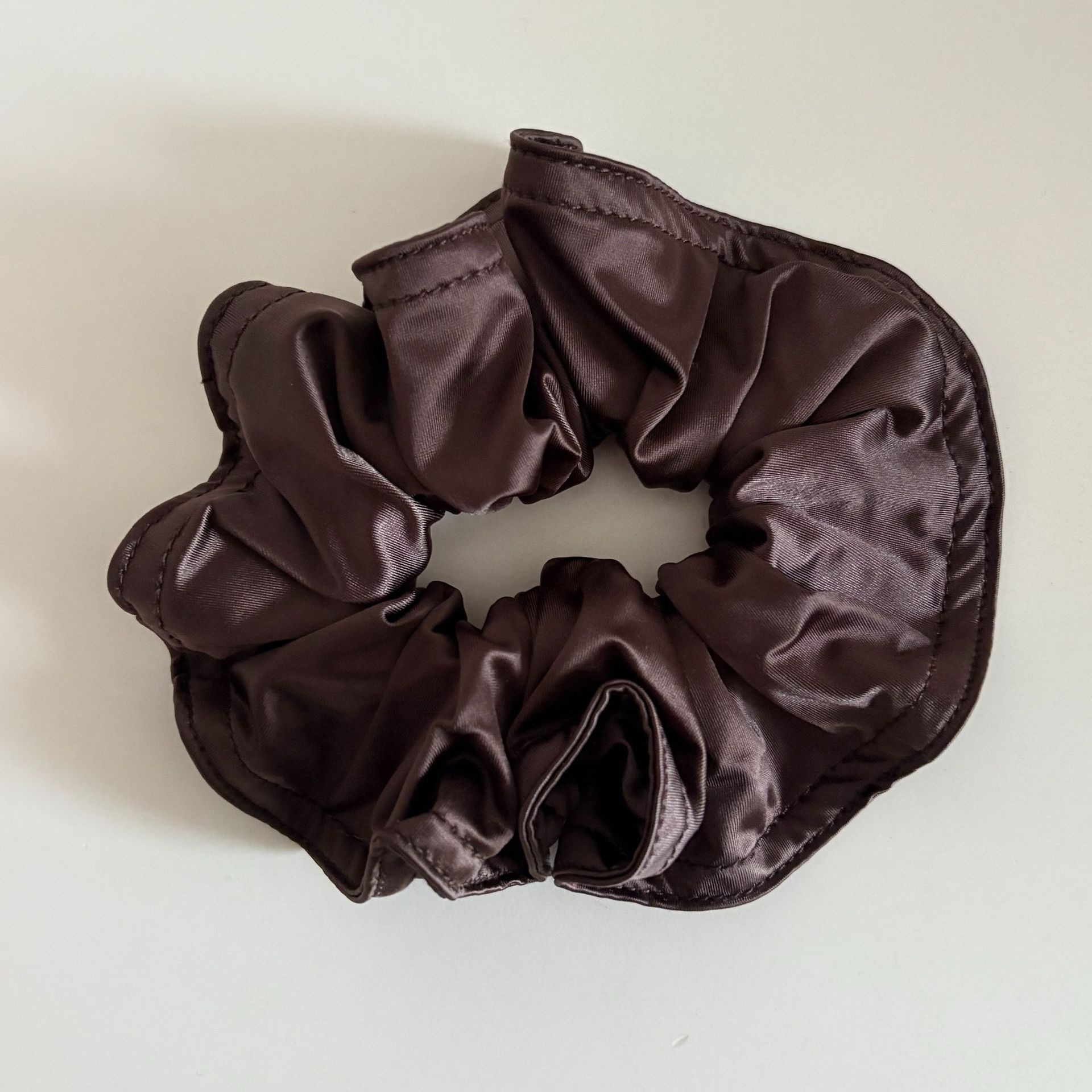 Women's Elegant Satin Scrunchie Hair Tie For Spring Solid Black
