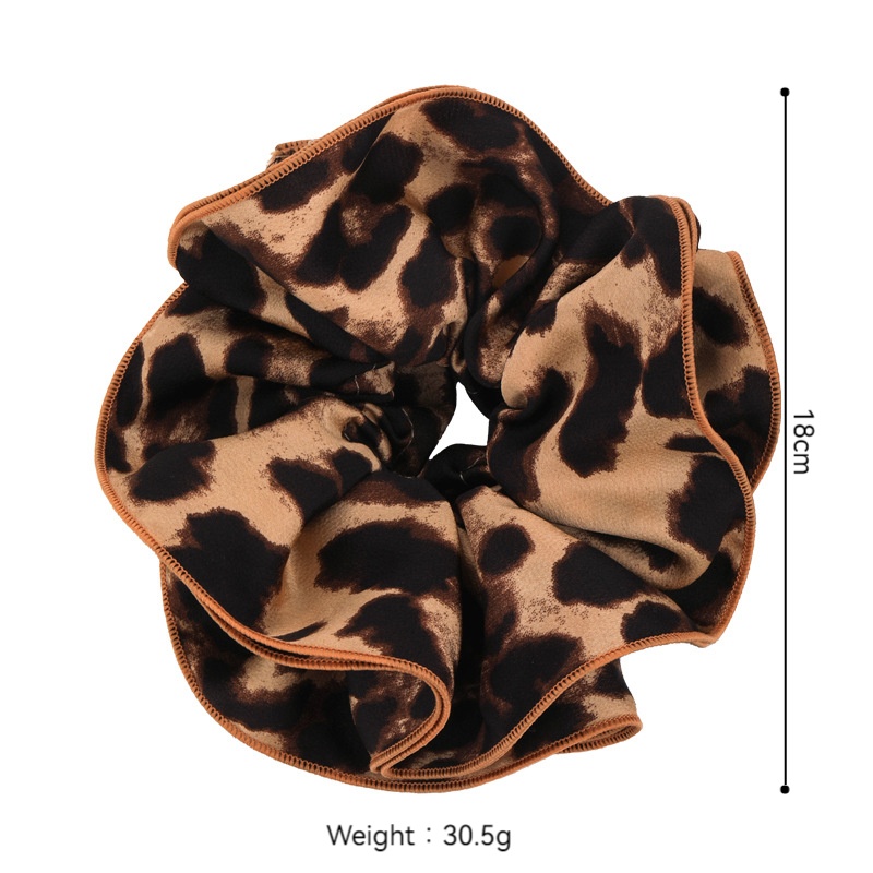 Women's Elegant Holiday Statement Cloth Hair Scrunchie Leopard Print