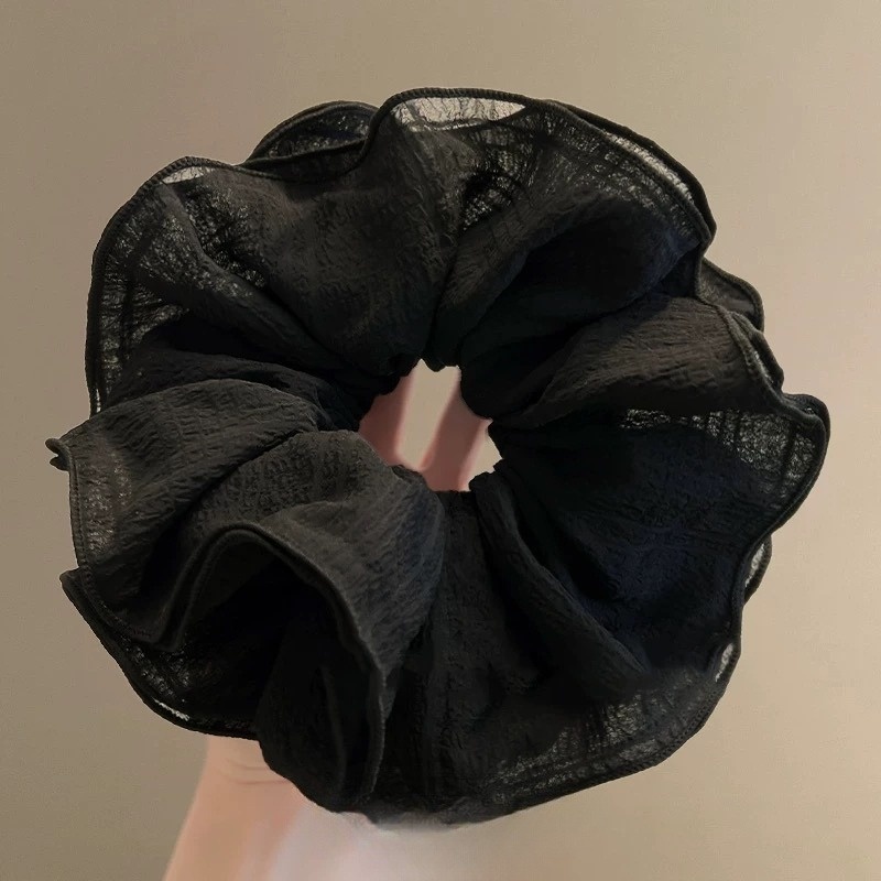 Women's Elegant Cute Pleated Cloth Hair Tie for Holiday Solid Color