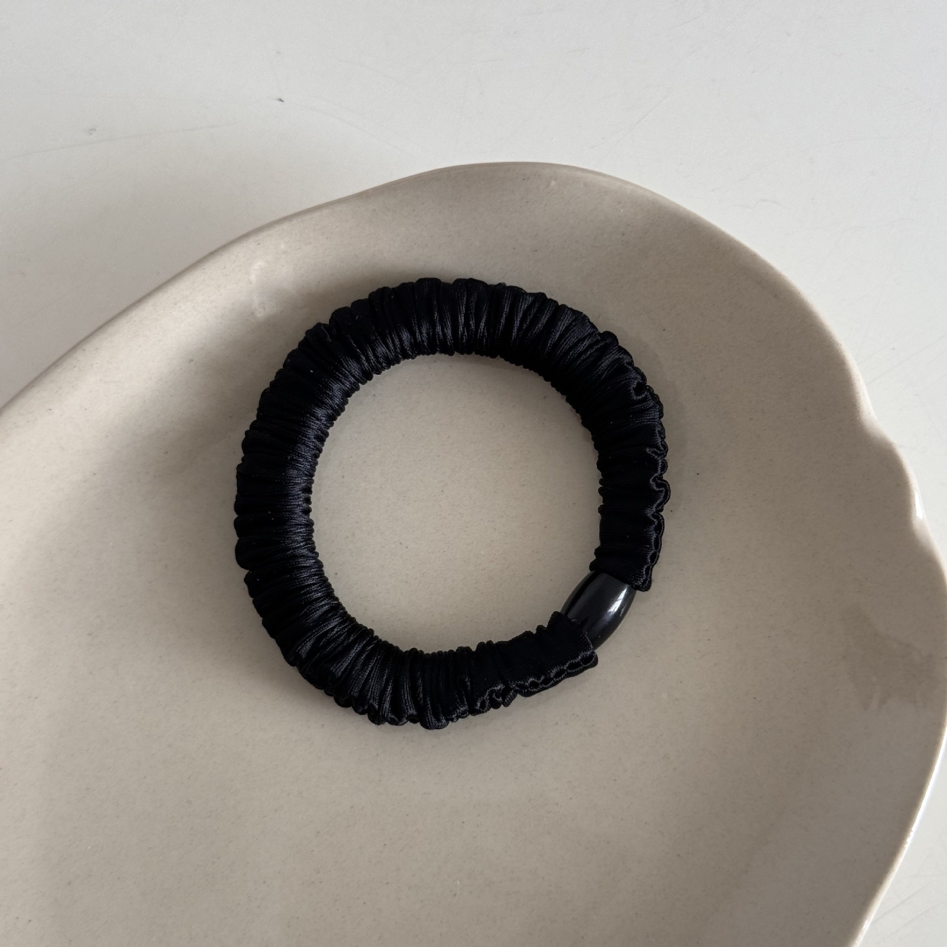 Women's High Elastic Cloth Large Bow Hair Ties Daily Solid Macaron Color