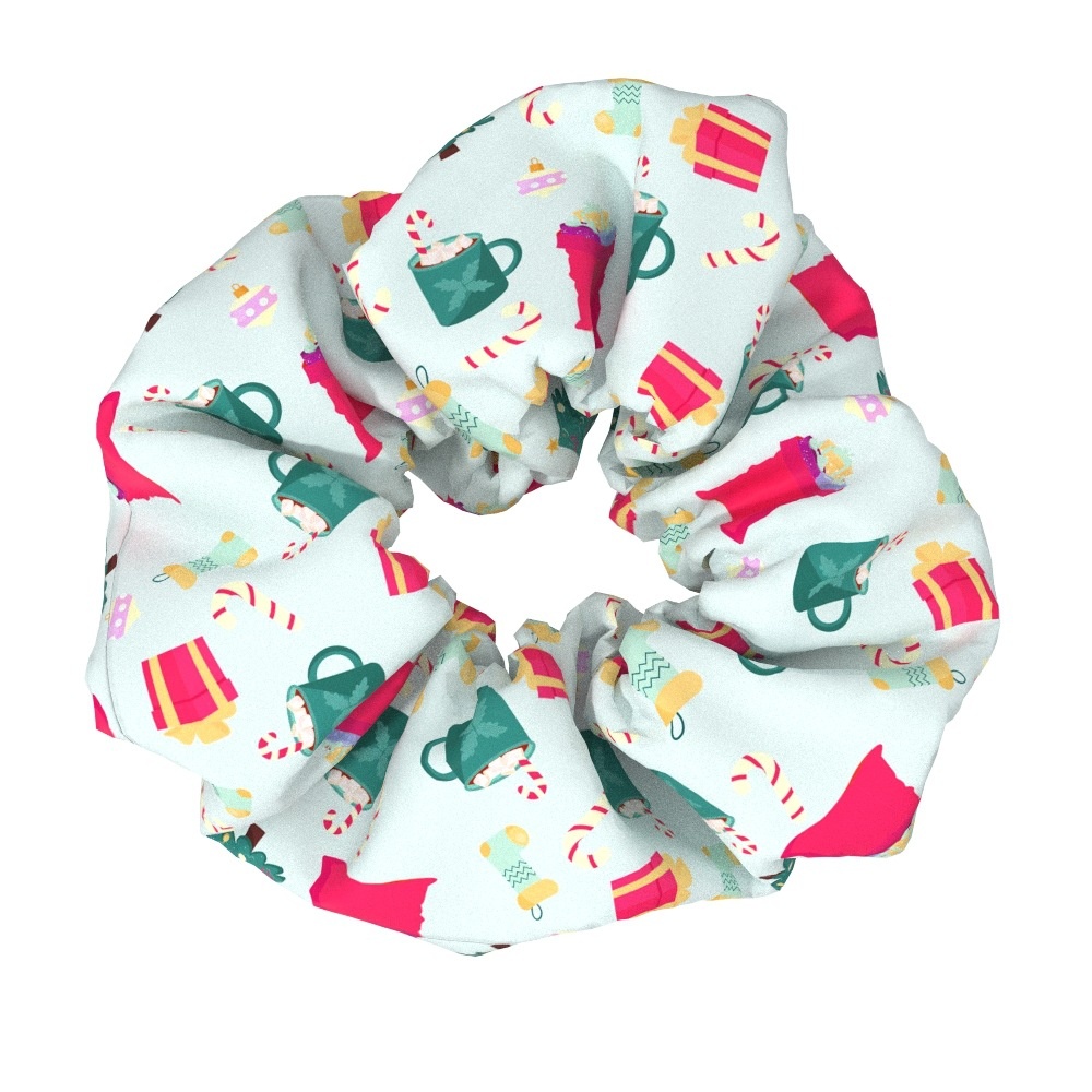 Women's Large Bow Hair Ties Festive Christmas Tree Pattern Cloth Headwear