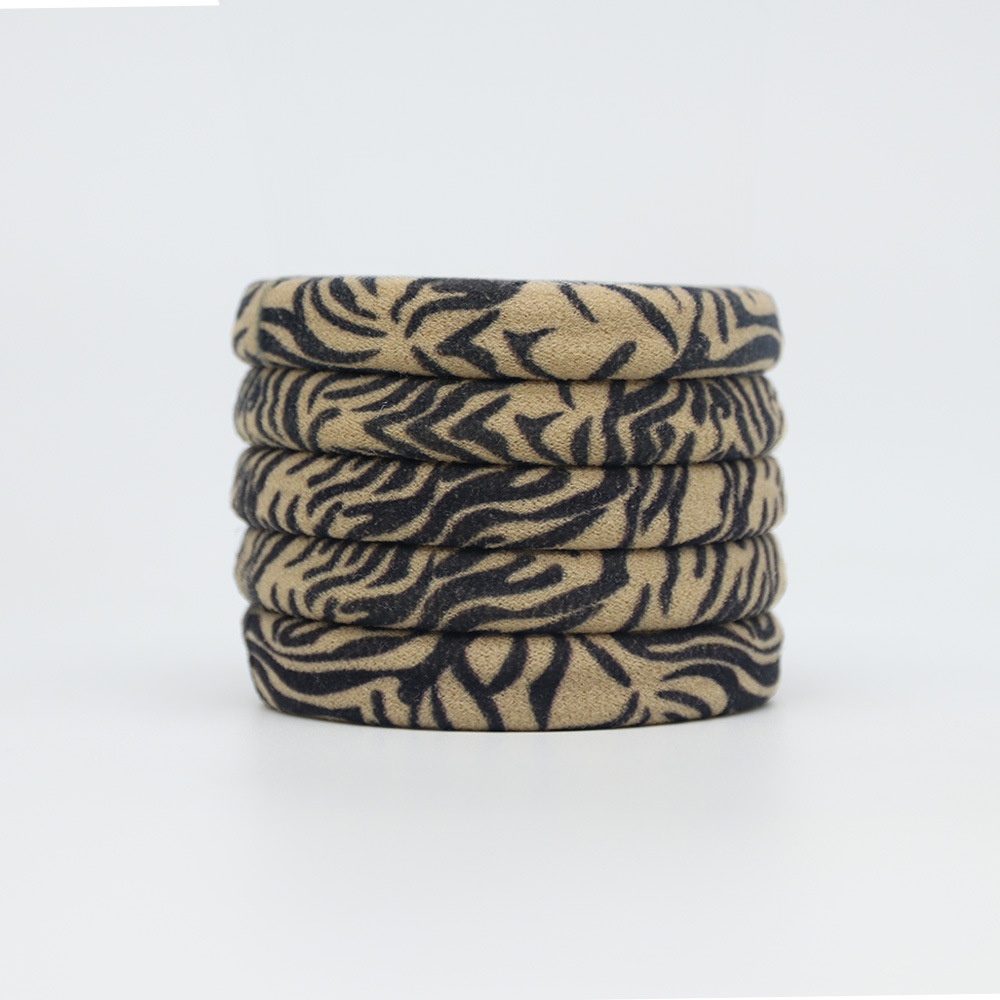 Women's Non-Damaging Cloth Towel Hair Ties Leopard Polka Dot Print