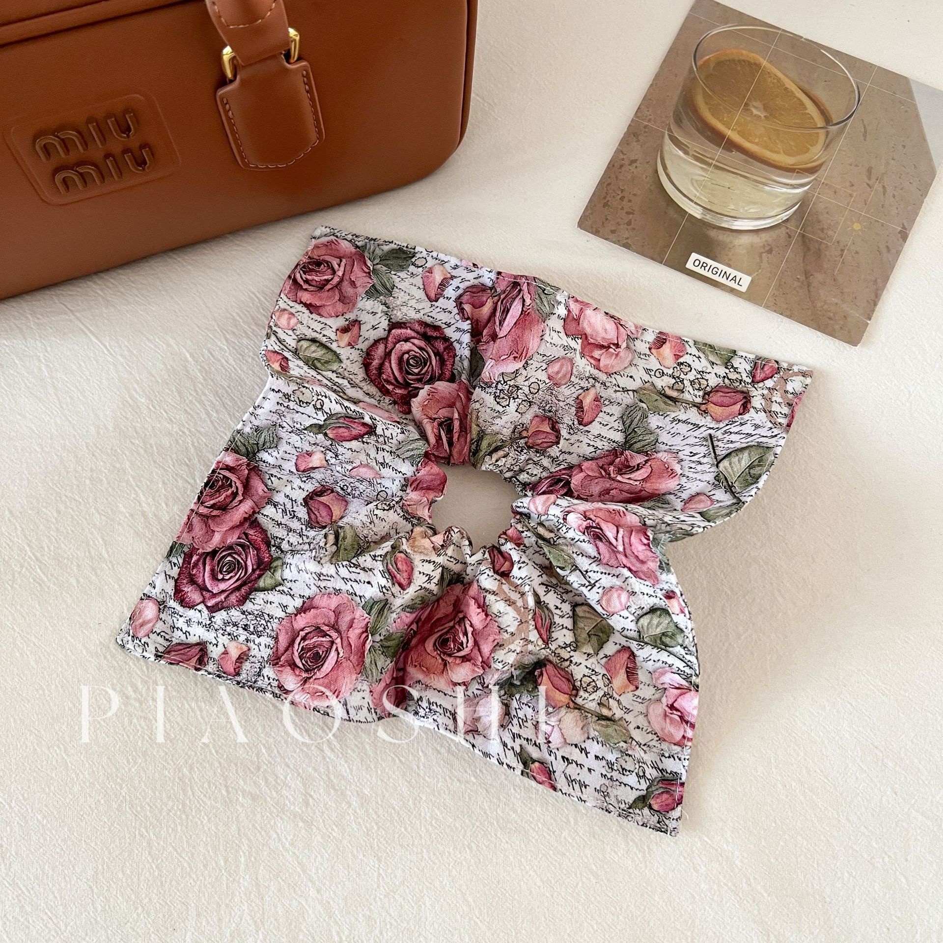Women's Elegant Soft Cloth Hair Tie For Daily Wear Rose Floral