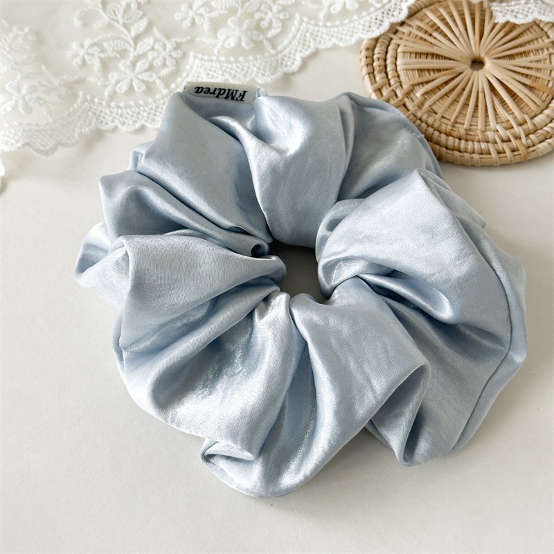 Women's Large Satin Elastic French Hair Tie Simple Solid Colors
