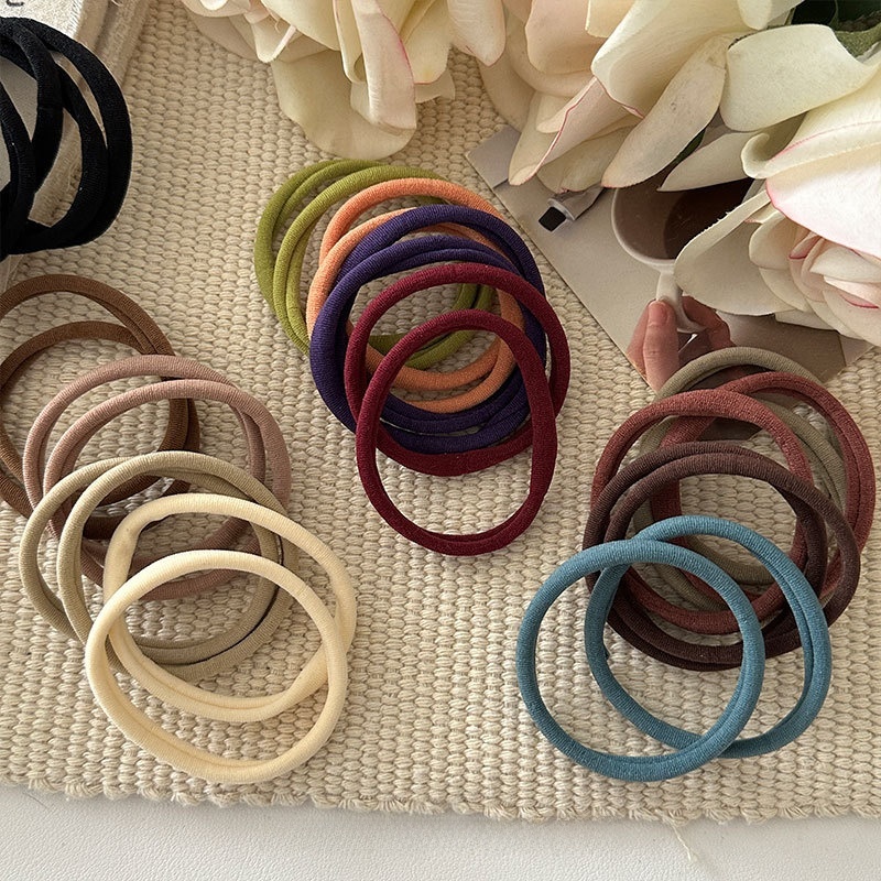 Women's Autumn Cloth Bubble Braid Hair Ties 8Pcs In Blue, Beige, Black