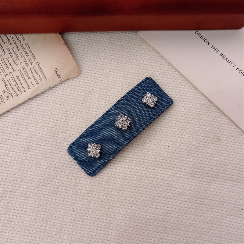 Women's Rhinestone BB Clip Elastic Cloth Hairband Winter Snowflake