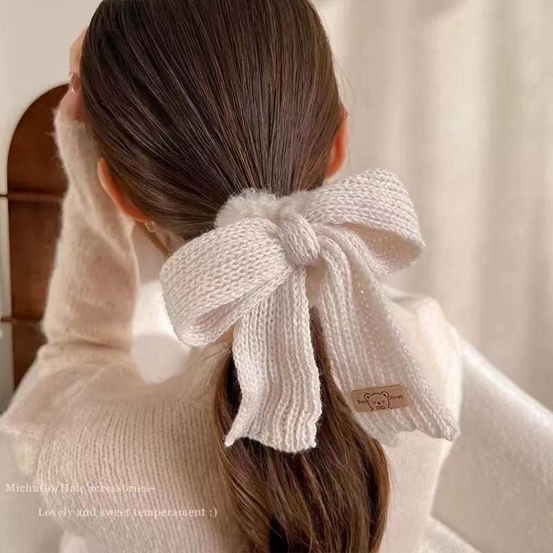 Women's Cute Winter Plush Hair Tie Daily Retro Butterfly Bow Knot