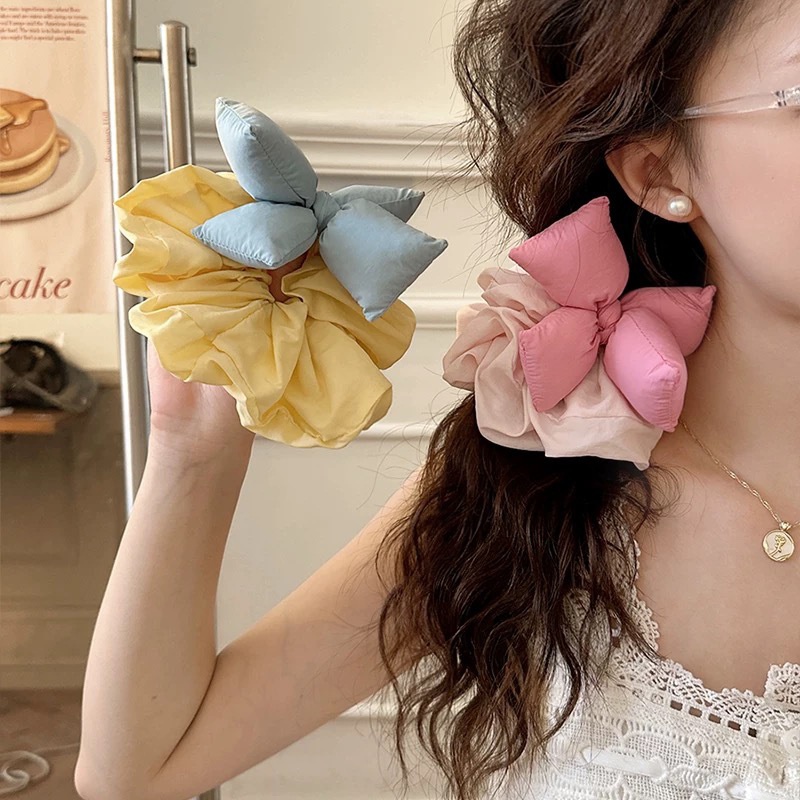 Women's Dopamine Sponge Butterfly Bow Hair Ties Candy Contrast Hair Bands