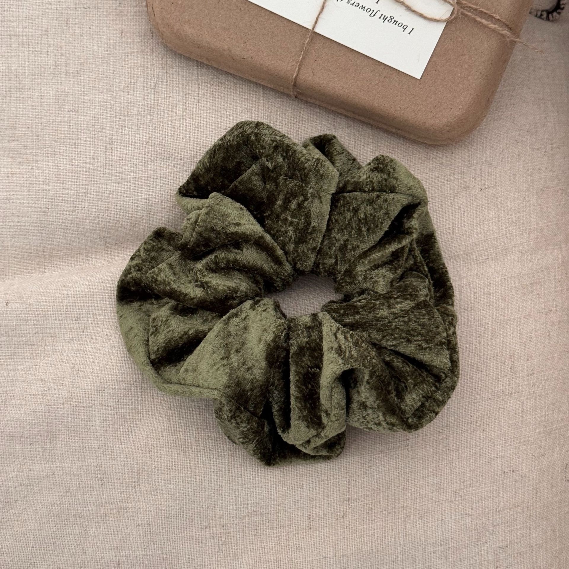 Women's Winter Velvet Hair Tie High Elastic Bun Scrunchie Solid Color