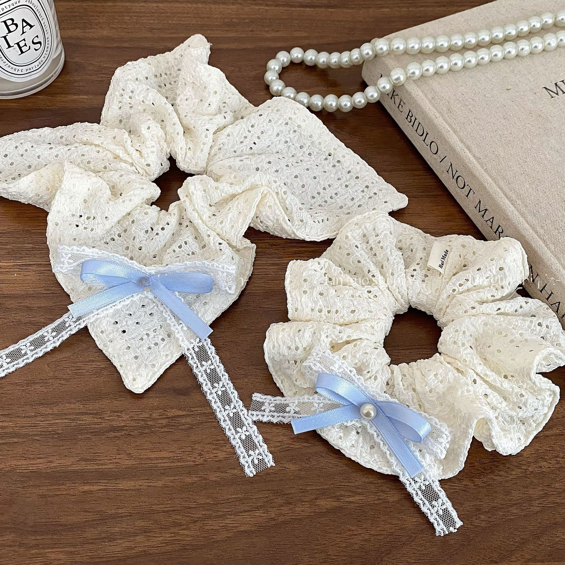 Women's Comfortable Soft Lace Hair Tie For Daily Wear Elegant Bow Knot