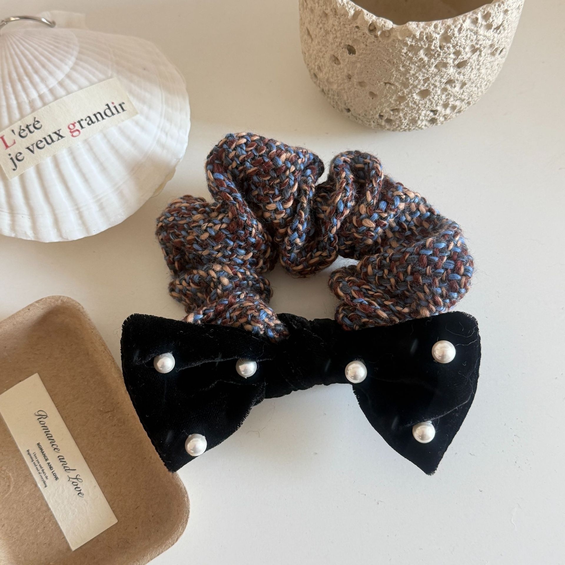 Women's Classic Velvet Bow Headband Hair Tie Red And Pink Bow