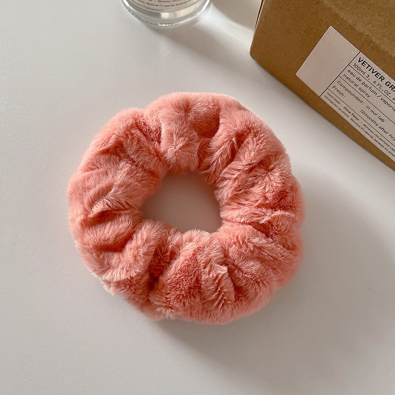 Women Girls Cute Plush Elastic Hair Ties Winter Cloth Ponytail Bands