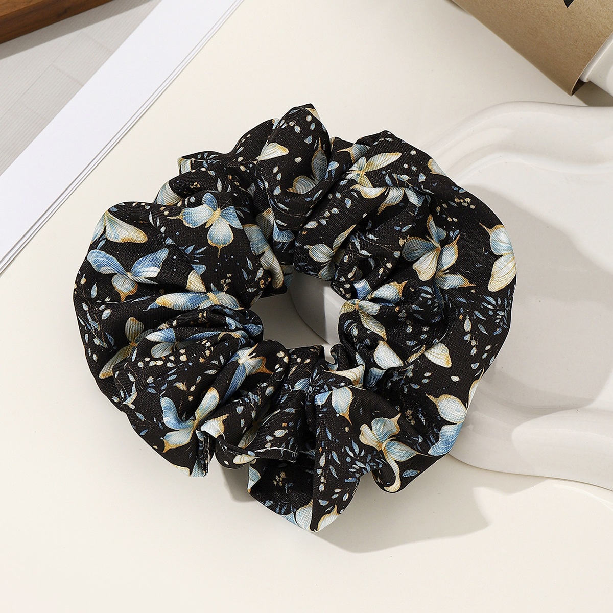 Women's Soft Polyester Hair Tie For Hairstyle Design Butterfly Print