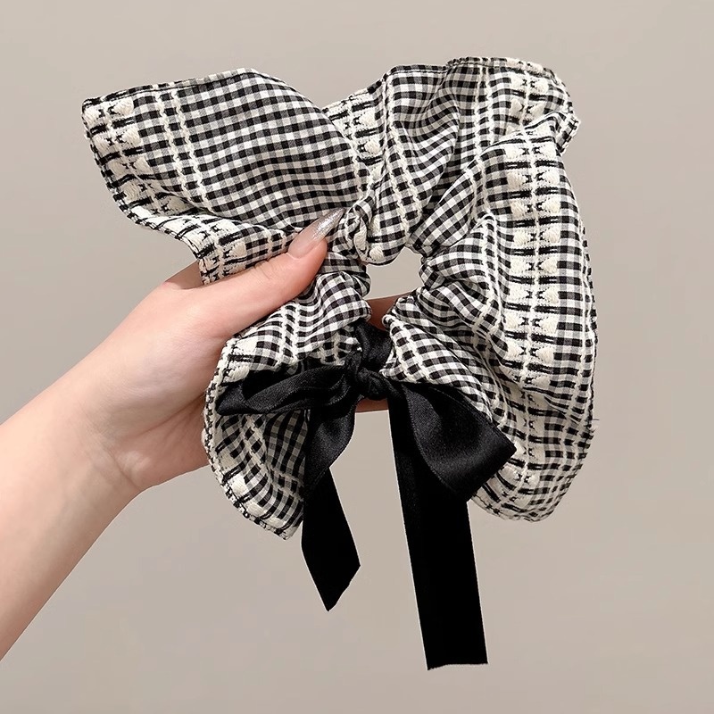 Women's Elegant Square Scarf Scrunchie Chic Cloth Ponytail Hair Tie
