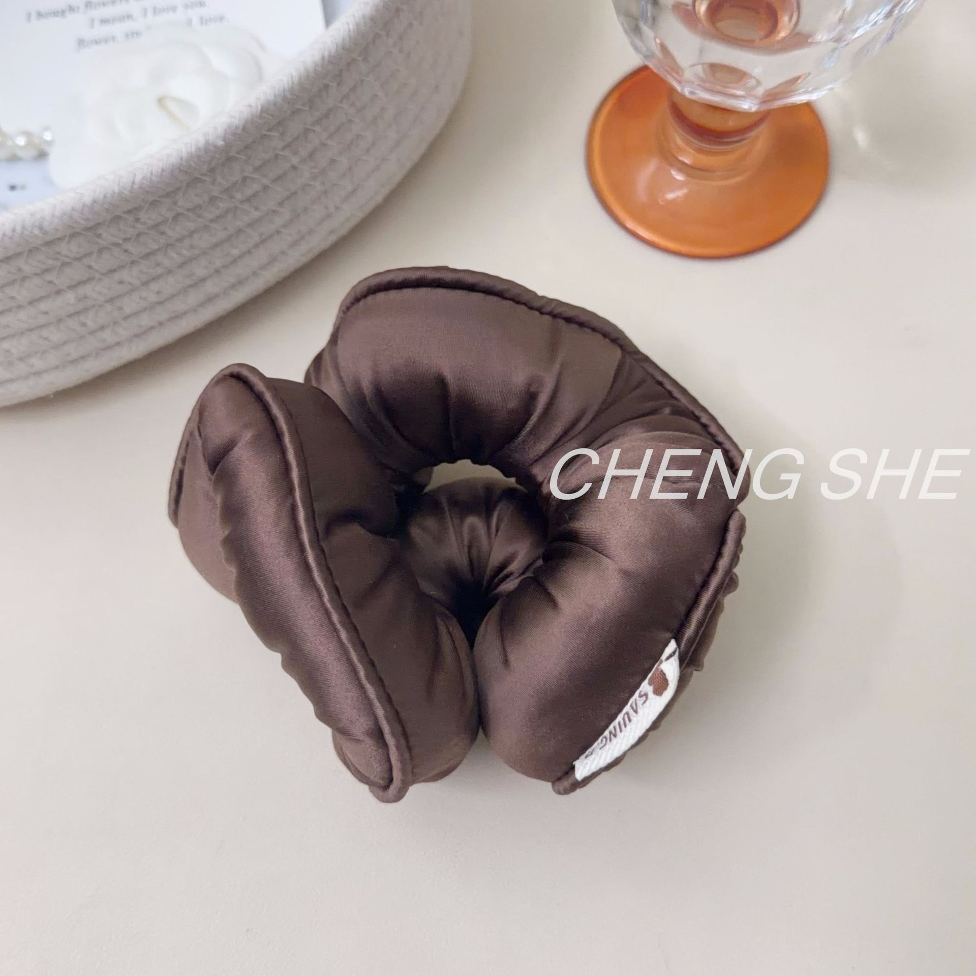 Women's Stylish Irregular Cloth Hair Tie For Spring Summer Solid Black