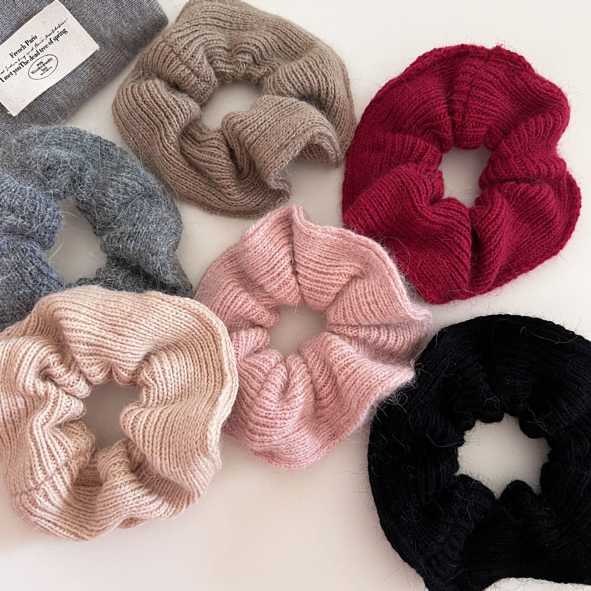 Women's Soft Knitted Yarn Hair Tie Autumn Winter Lazy Style Ponytail Band