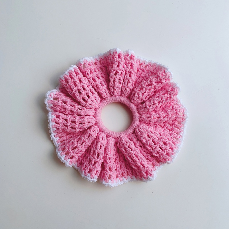 Women's Soft Knitted Polyester Warm Winter Hair Scrunchie Colorful