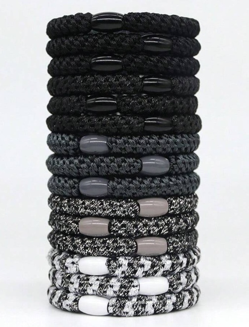 Women's Elastic Braided Ponytail Hair Ties Retro Embroidered Mesh