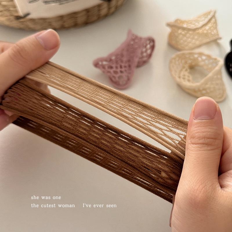 Women's High Elastic Mesh Ponytail Hair Ties Braided Fabric