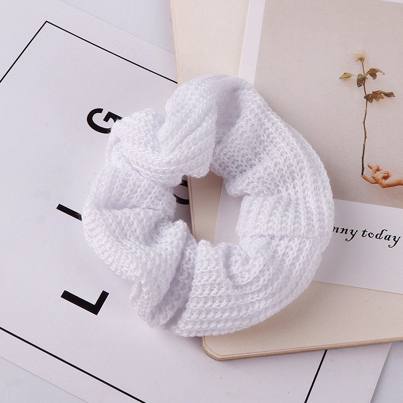 Women's Winter Thick Knitted Braided Hair Scrunchies Solid Color