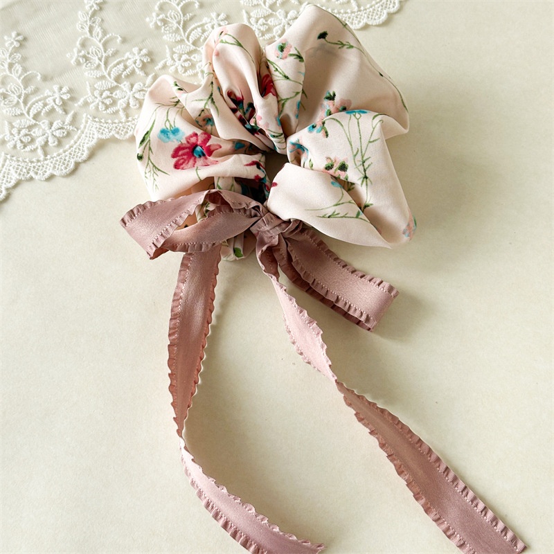 Women's Everyday Fabric Scrunchie Hair Tie Floral Bow Knot Pattern