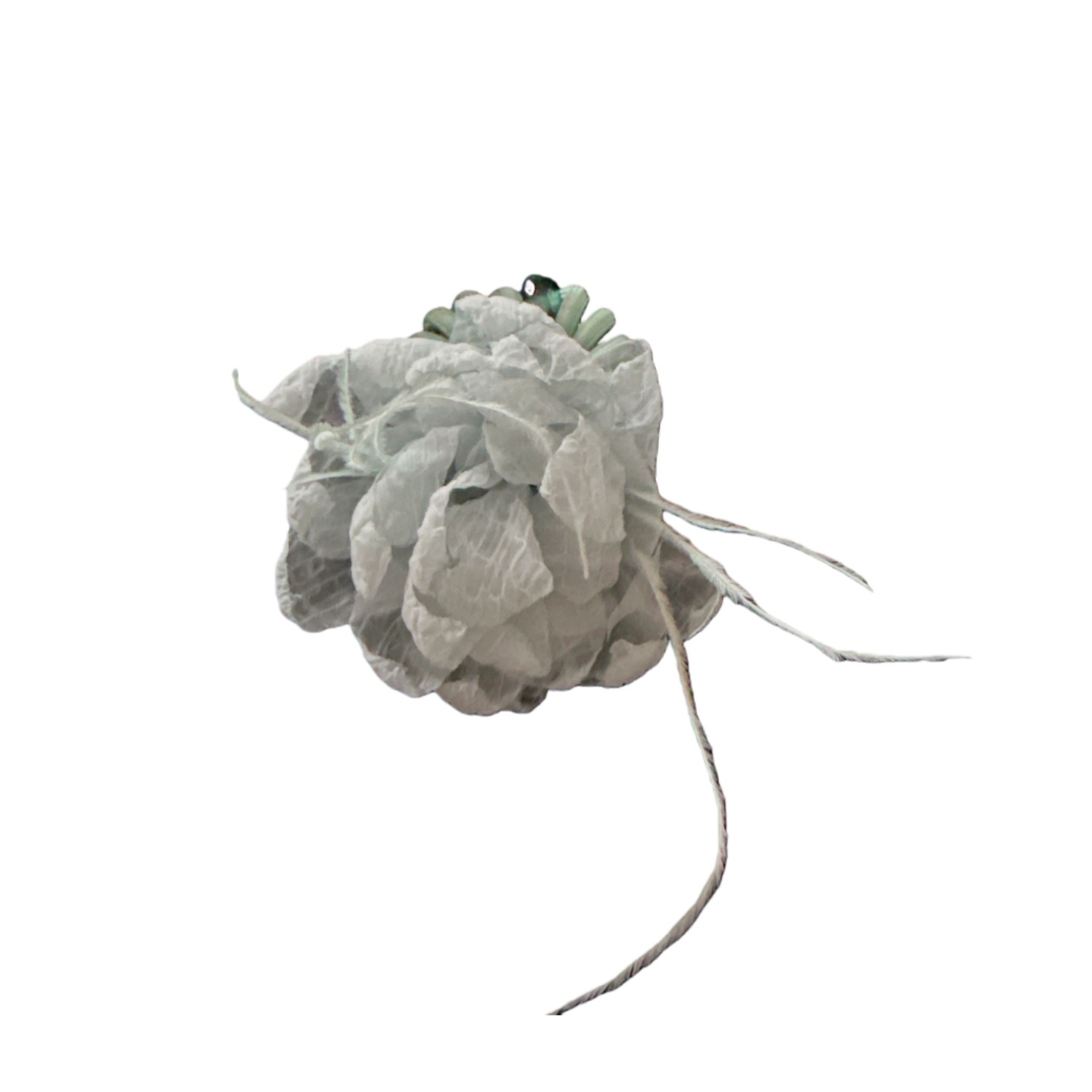 Women's Spring Fairy Tulle Telephone Cord Hair Tie Airy Blue Flowers