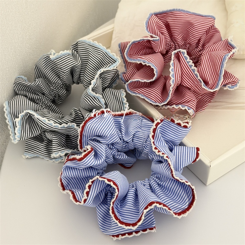 Women's Spring Cloth Hair Tie Everyday Scrunchie Colorful Stripe