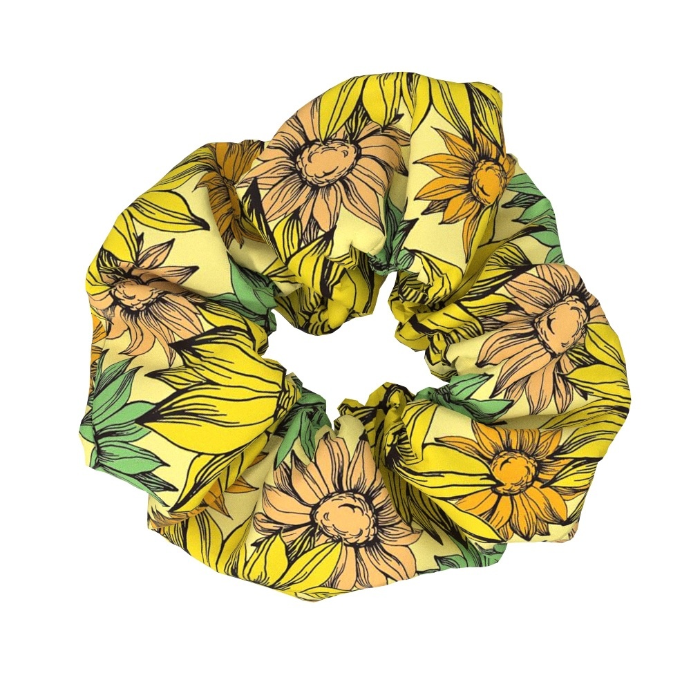 Women's Summer Cotton Elastic Hair Tie Giant Sunflower Pattern