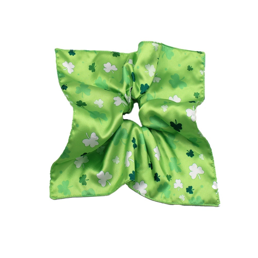 Women's St. Patrick's Cloth Hair Ties Green Shamrock Four-Leaf Clover