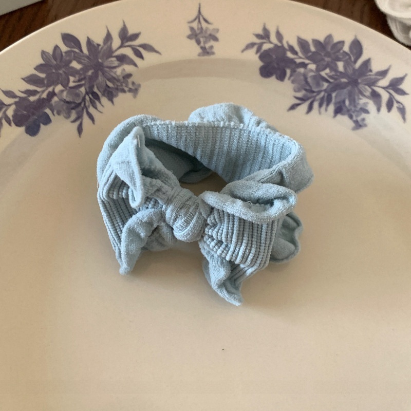 Women's Sweet Cloth Bowknot Hair Tie Daily Ponytail Holder Solid Color