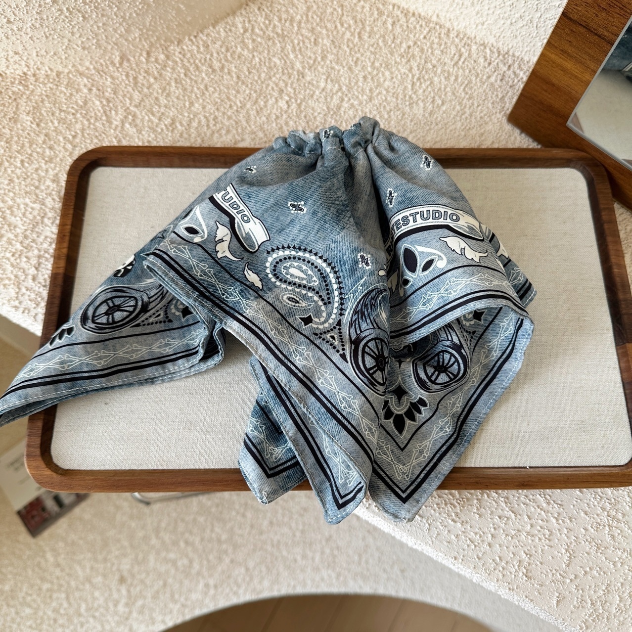 Women Hair Tie Retro Fabric Cashew Nut Flower Print Summer Hair Accessory