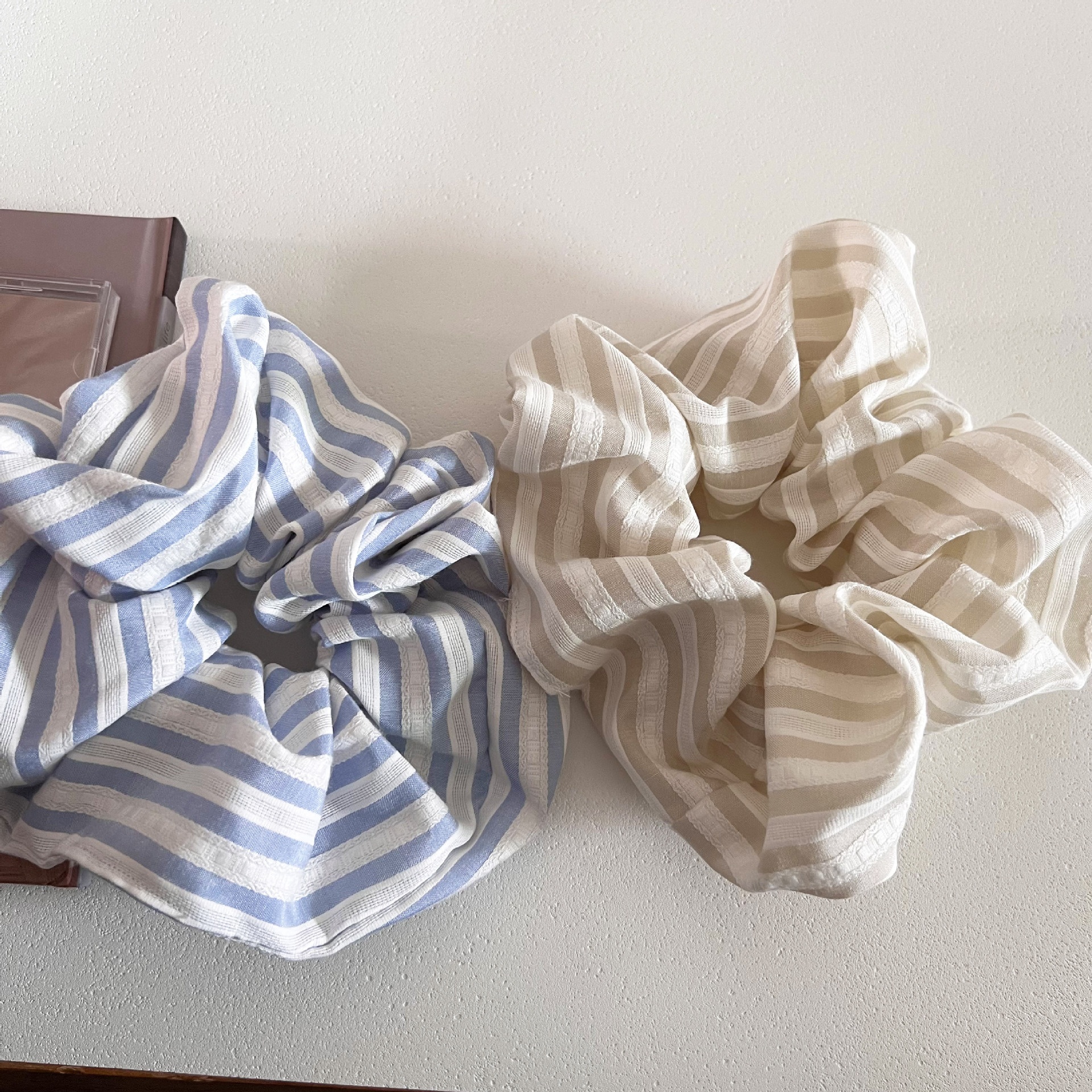 Women & Girls Daily Cloth Ball Hair Tie Ponytail Holder Colorful Striped