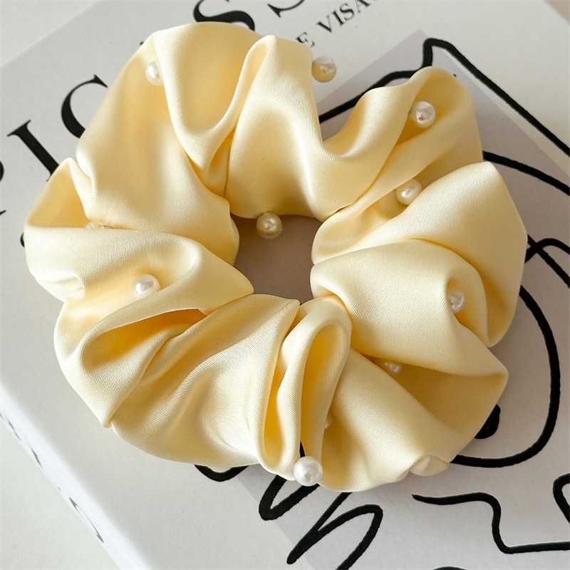 Women's Elegant Pearl Cloth Hair Tie Casual Holiday Solid Color