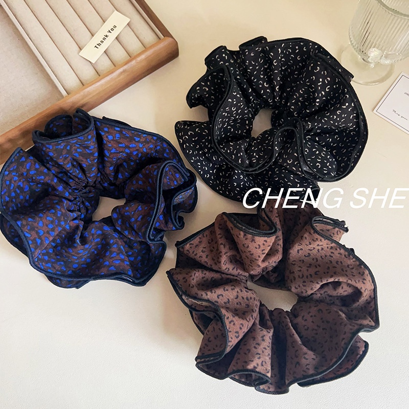 Women's Autumn Fabric Four-Layer Scrunchies Deep Color Series