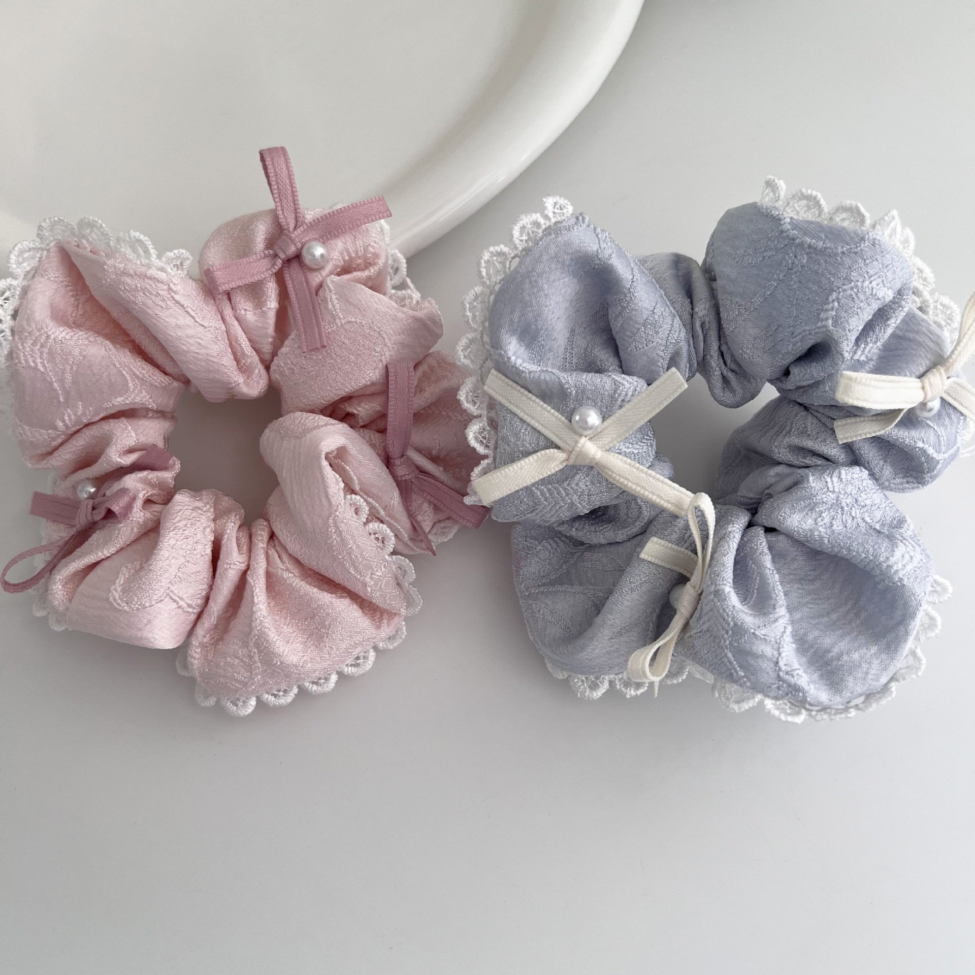Women's Summer Casual Cloth Bowknot Hair Tie Styling Accessories Pink