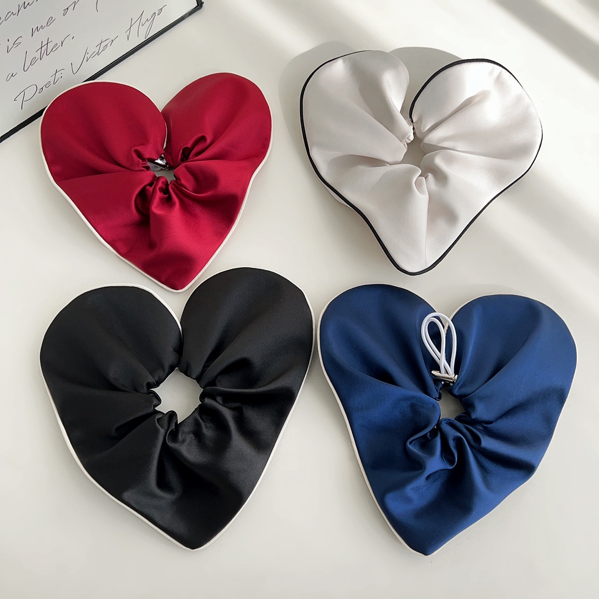 Women's All-Season Cloth Hair Tie Daily Hair Bun Rope Heart-Shaped