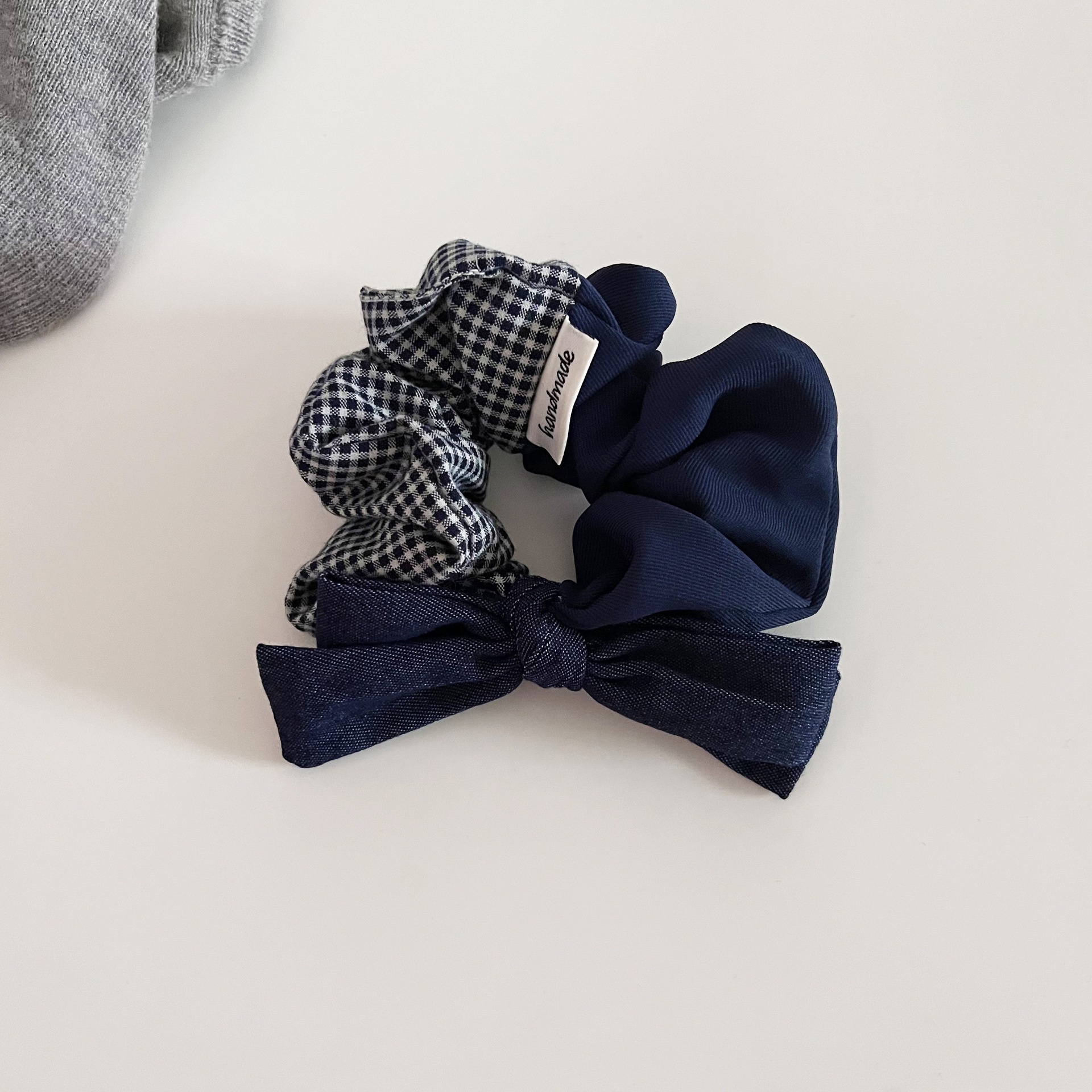 Women's Retro Cloth Bowknot Daily Hair Scrunchie Coffee Plaid