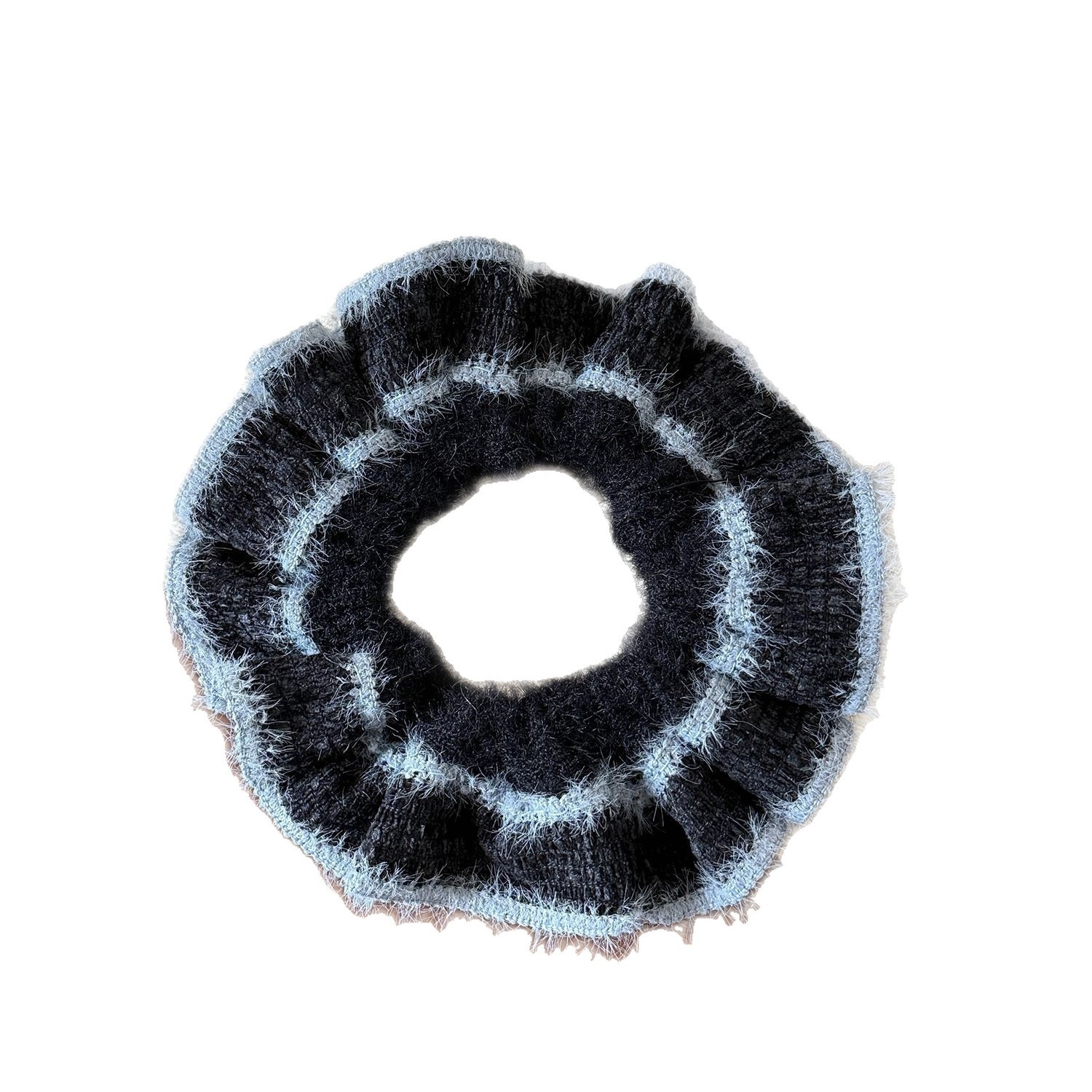 Girls Autumn Winter Hand Knitted Plush Scrunchie Sweet Fashion Hair Tie