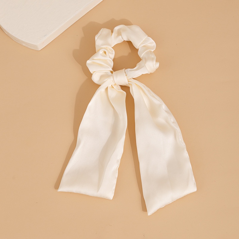 Women's Satin Bow Scrunchie Ribbon Daily Ponytail Holder Multicolor