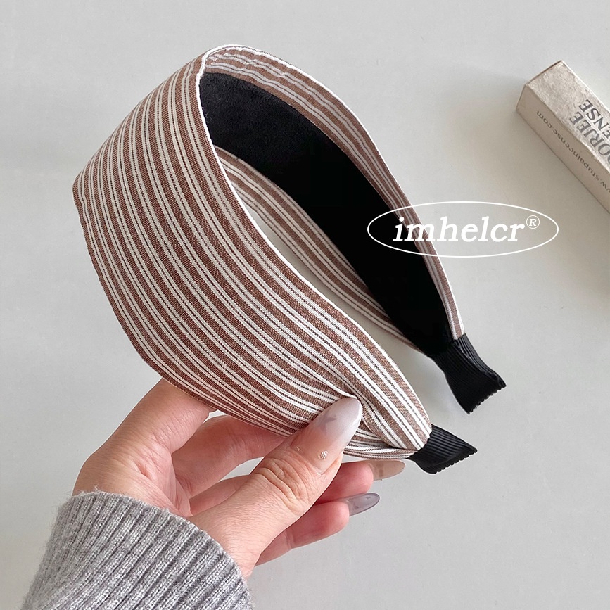 Women's Spring Commute Cloth Hair Tie Accessory Coffee Striped