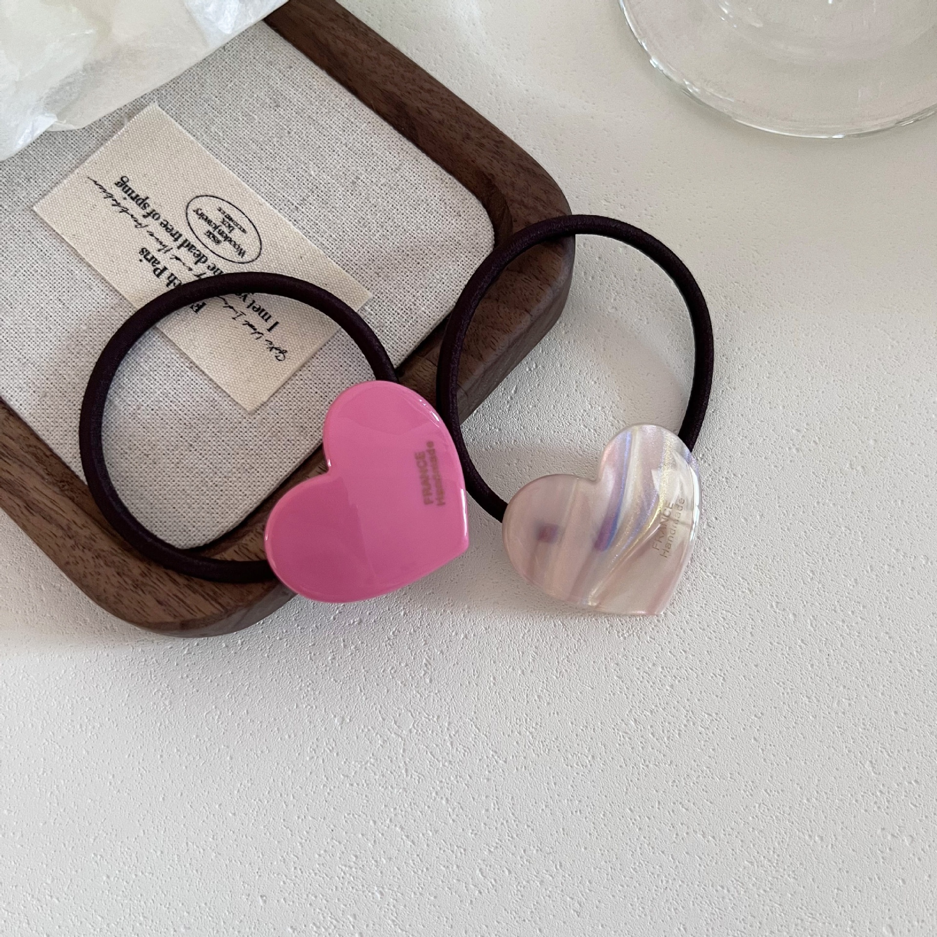 Women's All-Season Acetate Elastic Hairband Colorful Heart Shaped