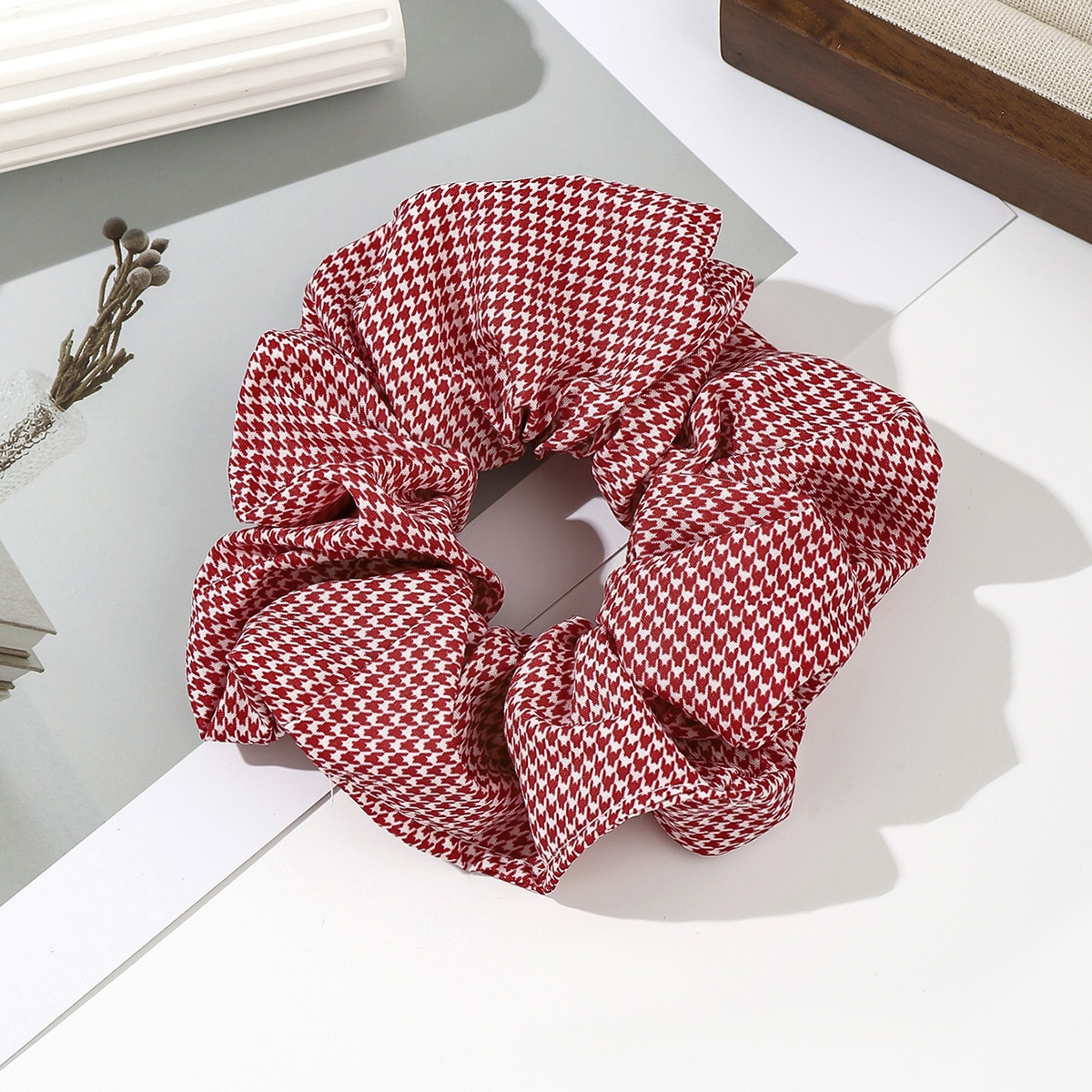 Women's Summer Bowknot Hair Tie Red Striped Cherry Heart Polyester