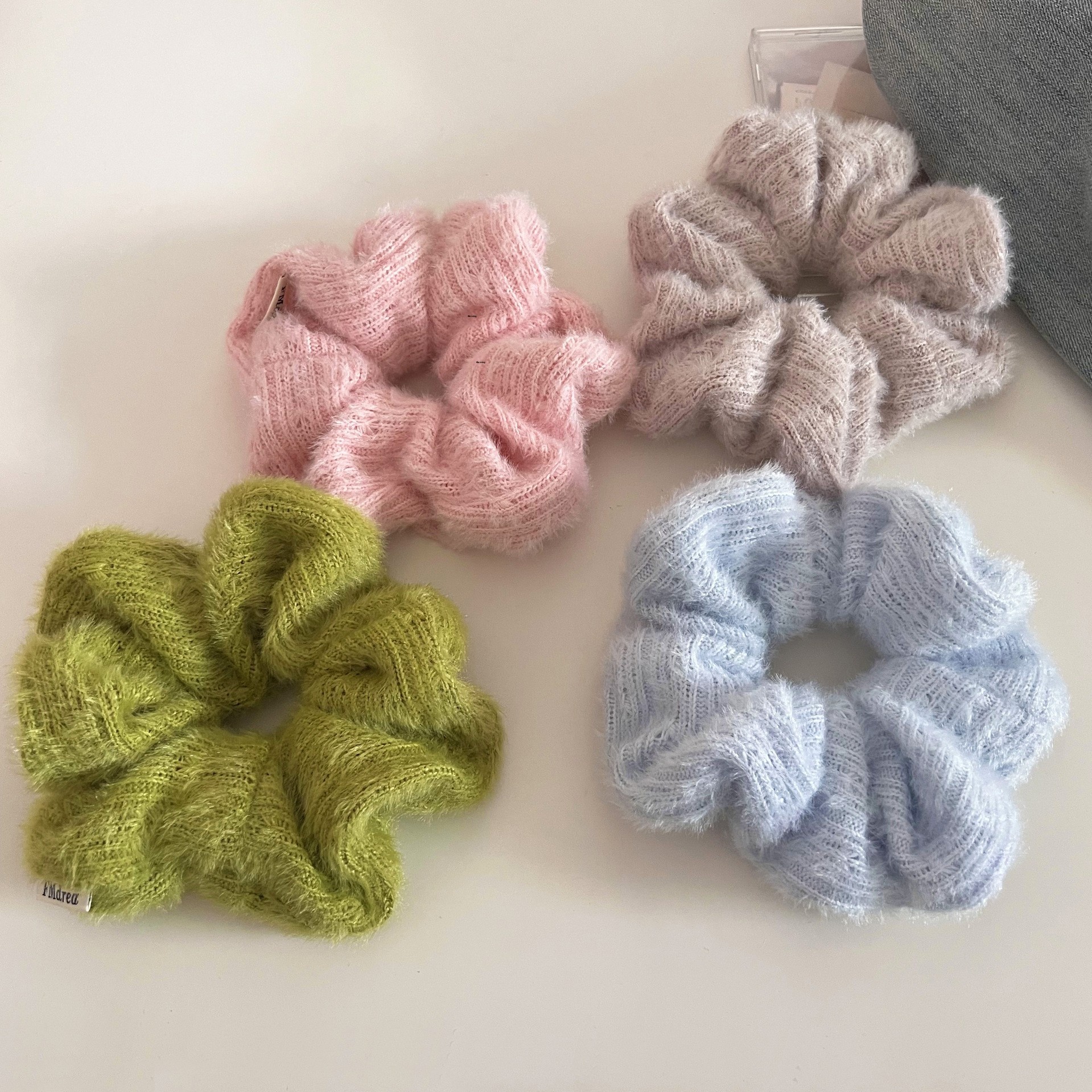 Women's Winter Knitted Wool Hair Ties Sweet Elastic Solid Colorful