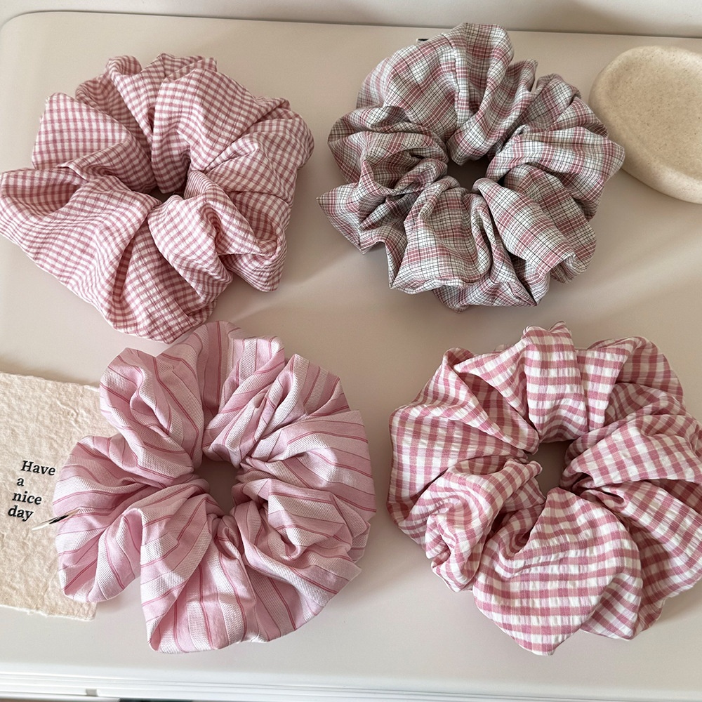 Women's Simple Spring Summer Polyester Hair Tie Pink Striped